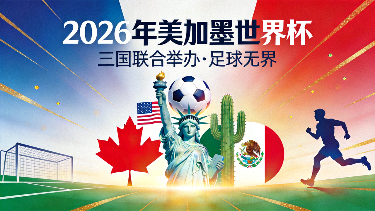 2026年美加墨世界杯官方宣传概念图 - 三大主办国联合举办